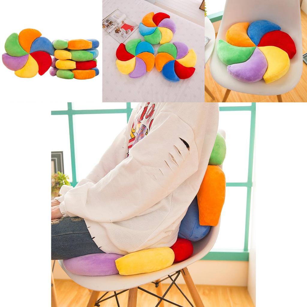 Colorful Windmill Seat Cushion With Soft Plush Cover For Office And Home Comfort