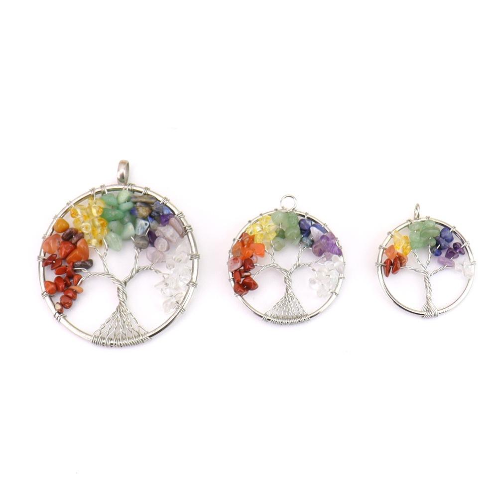 Natural Gravel Crystal Tree Of Life Colorful Natural Fortune Tree Necklace Pendant Direct Sales N737