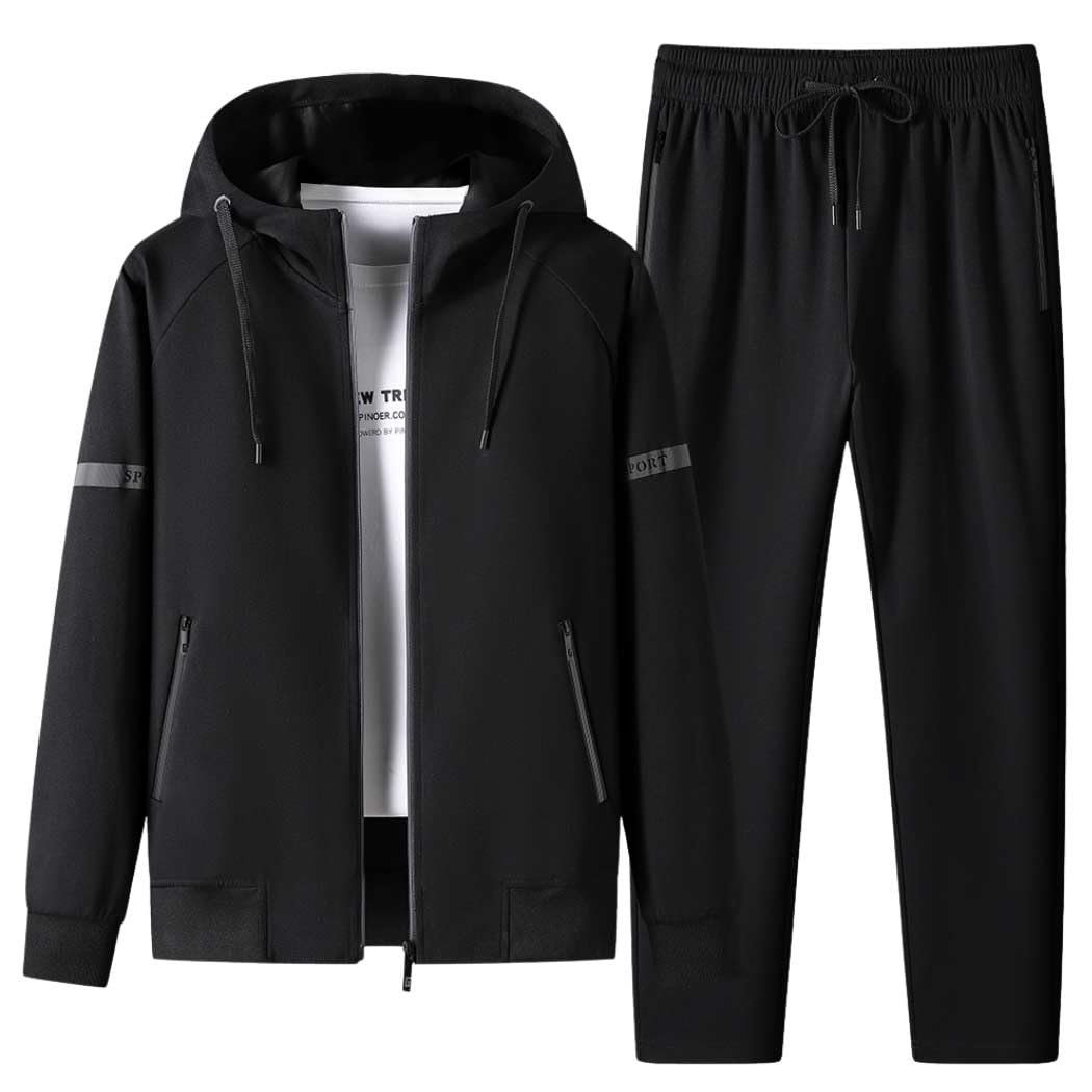 

Худи на молнии и брюки Inkpoo Однотонный Свободный Бег Весна Длинный рукав XL2 Мужской Комплект, Осень/Зима Верхняя одежда, Цвет, Посадка, Дышащий, Влагоотводящий,