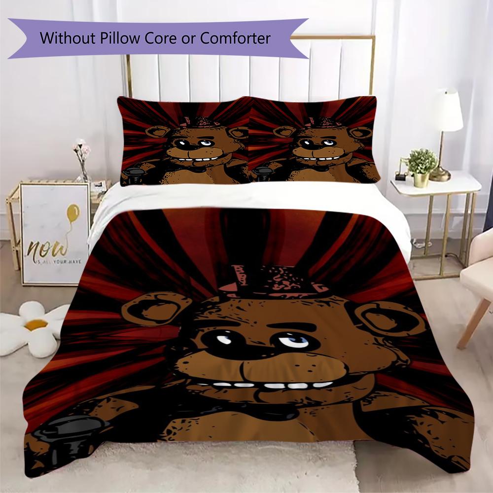 Five Frightful Nights Freddy'S Threepiece Set Without Core 1 Duvet Cover 2 Pillowcase Without Core Christmas Birthday Gift