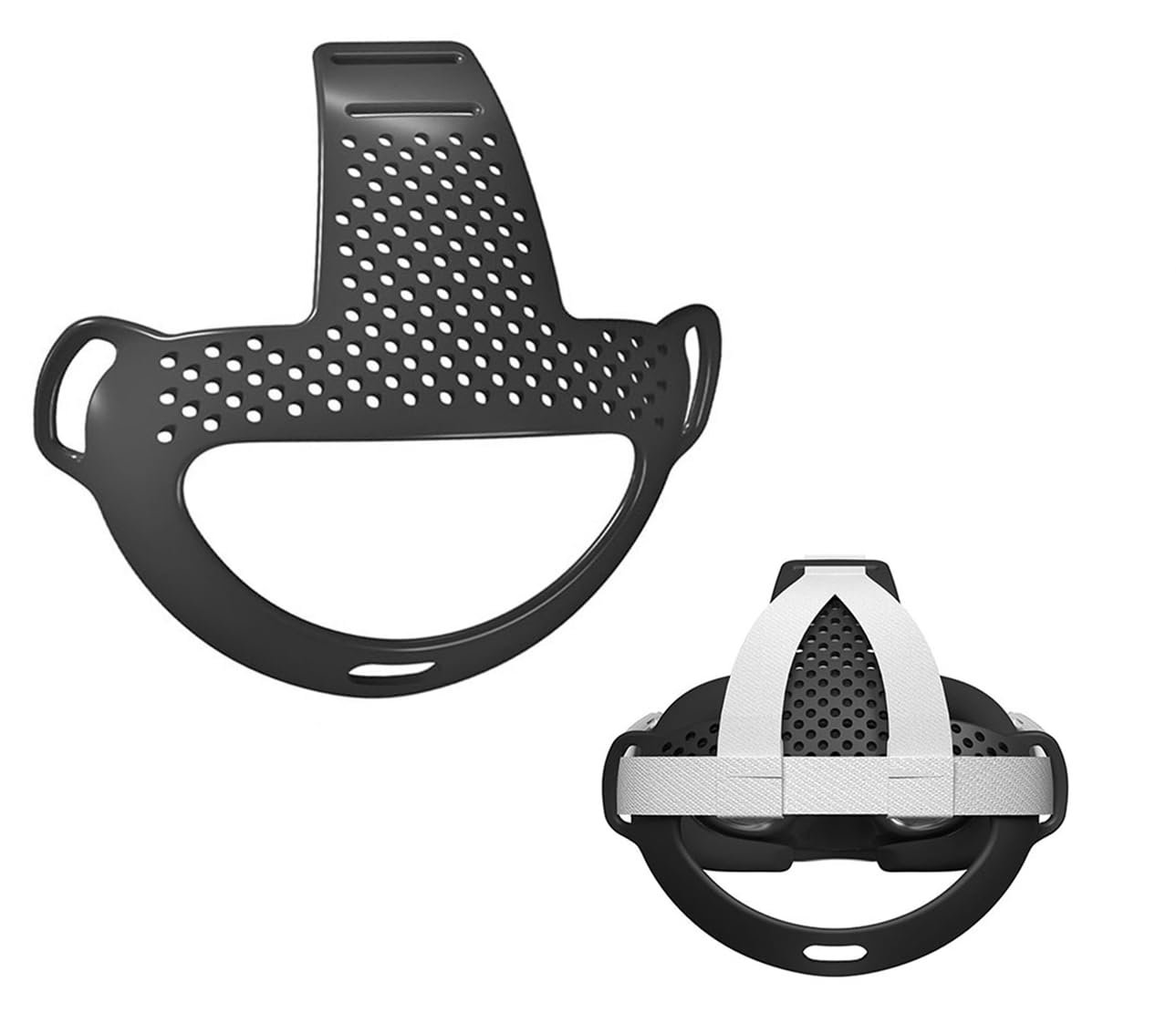 

for Meta Quest 3 Headband Strap TPU Rubber Firmly Holds Alleviates the Burden on the Head Sturdy Compatible Accessory [SHEAWA] (Black) чорний