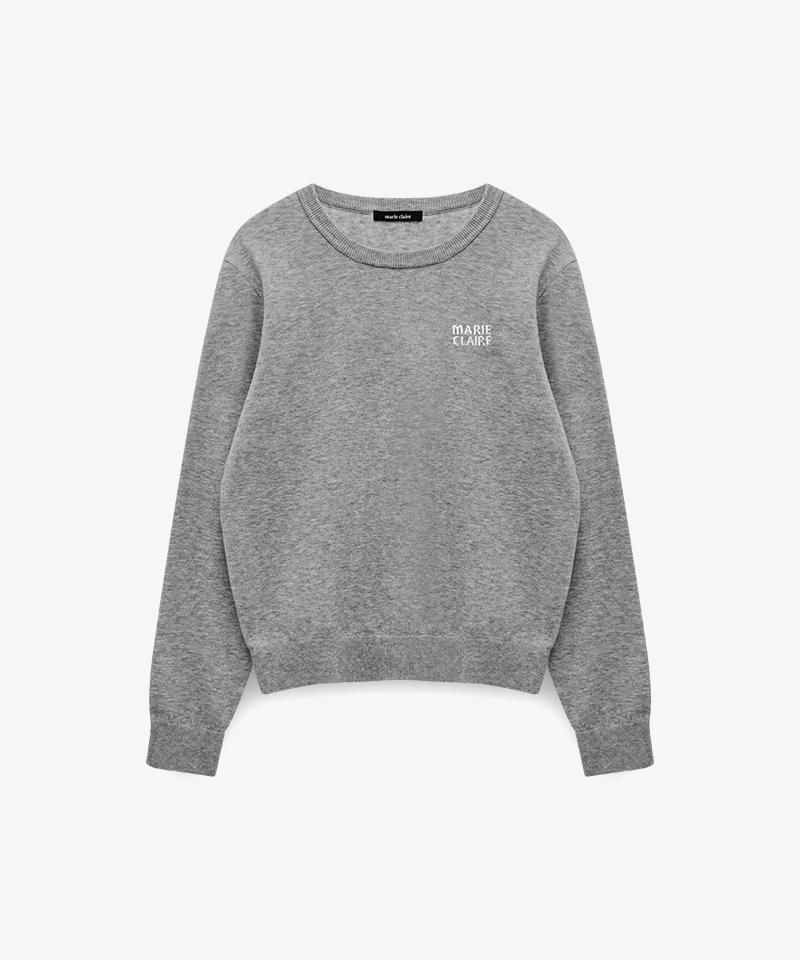 MARIE CLAIRE Wool Blend Basic Logo Round Knit (Mafckn16Nmg)