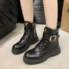 Belt buckle short Martin boots women's autumn and winter new large size thick-soled versatile fashion women's boots tide