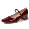Plus Size Retro Chunky Heel Mary Jane Shoes - Summer Fashion Women's Mid-Heel Square Toe