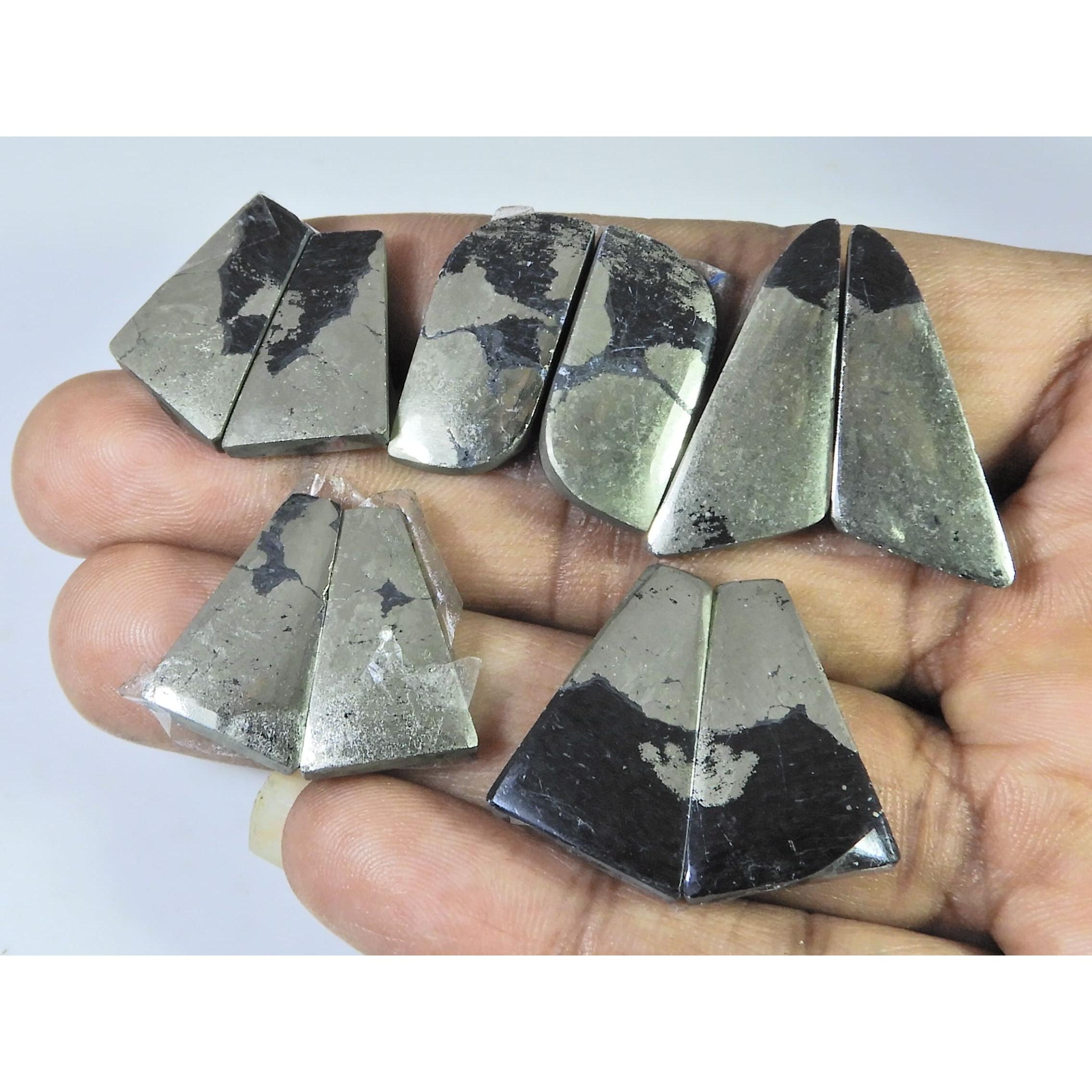 Natural Apache Gold Pyrite Matched Pair Fancy Loose Gemstone 5 Pair Lot C-1330