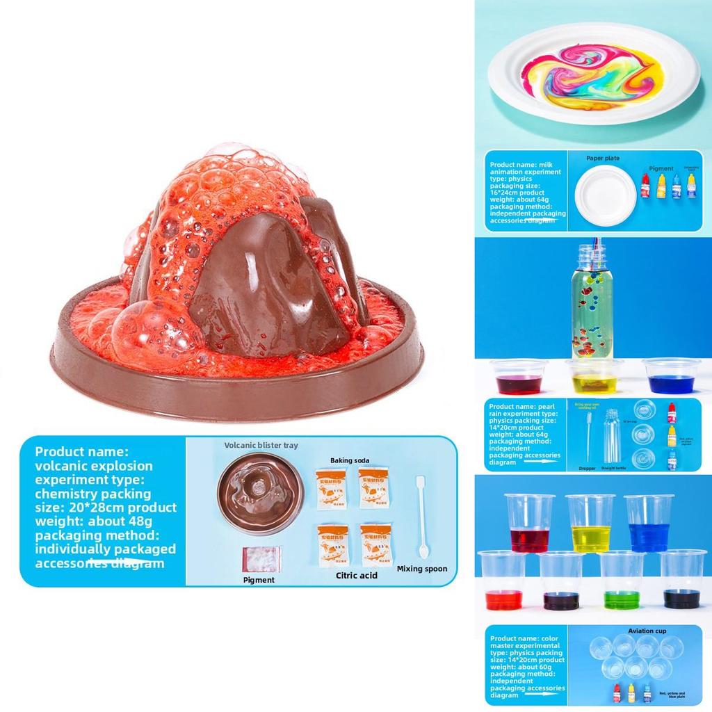 Childrens Diy Science Experiment Kit With Simulated Rainbow Rain And Volcanic Eruption For Educational Play