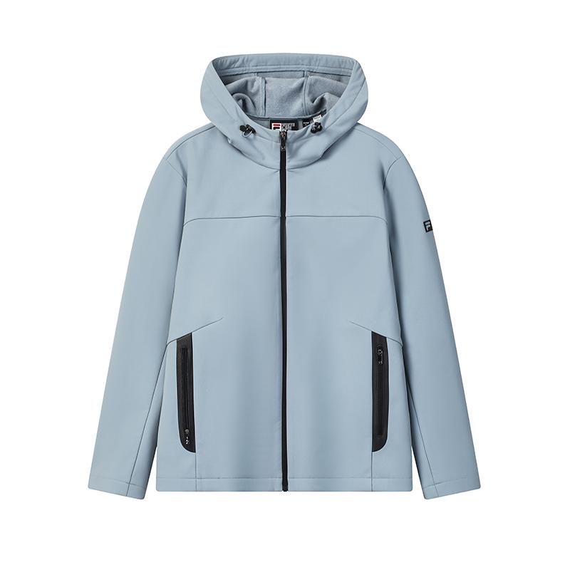 Fila Теплая модная простая классическая базовая спортивная повседневная универсальная удобная куртка с капюшоном тканая Мужские куртки F61M543701FBU 2XL