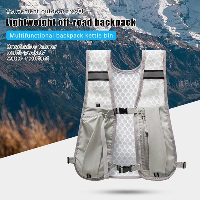 Running Storage Vest With Phone Storage Pocket Lightweight Running Vest Reflective Hydration Water Chest Pack For Biking