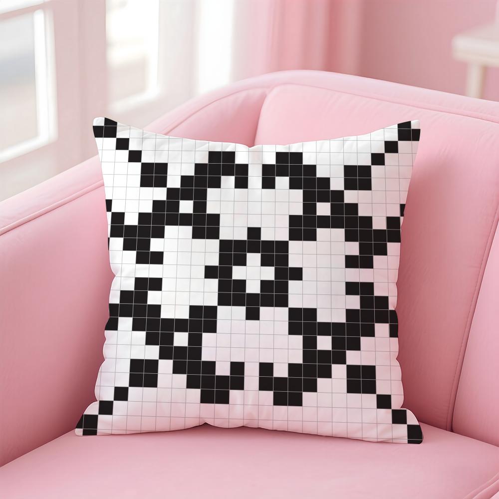 Pixel art print texture Cushion Cover Pillow Case Soft Friendly Fabric  Concealed Zipper
