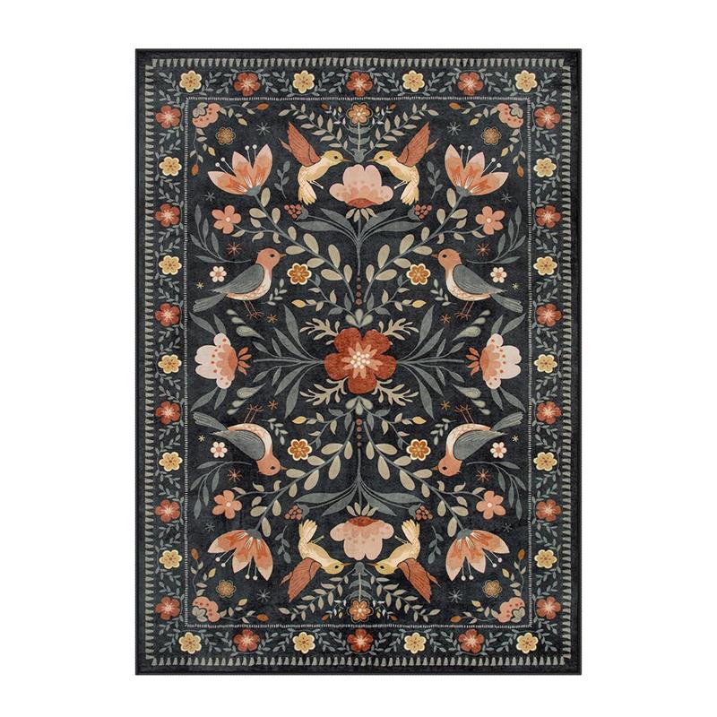 High Density Short Pile Non-slip Living Room Carpet Bedroom Rug Large Area Retro Home Decoration Floor Mat