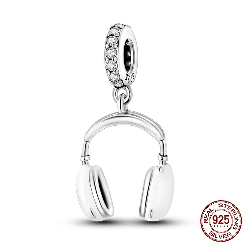 Original Design Kopfhörer Anhänger Kupfer Charm Perlen Passen Original Marken Armband Frauen DIY Schmuck Geschenk Herstellung