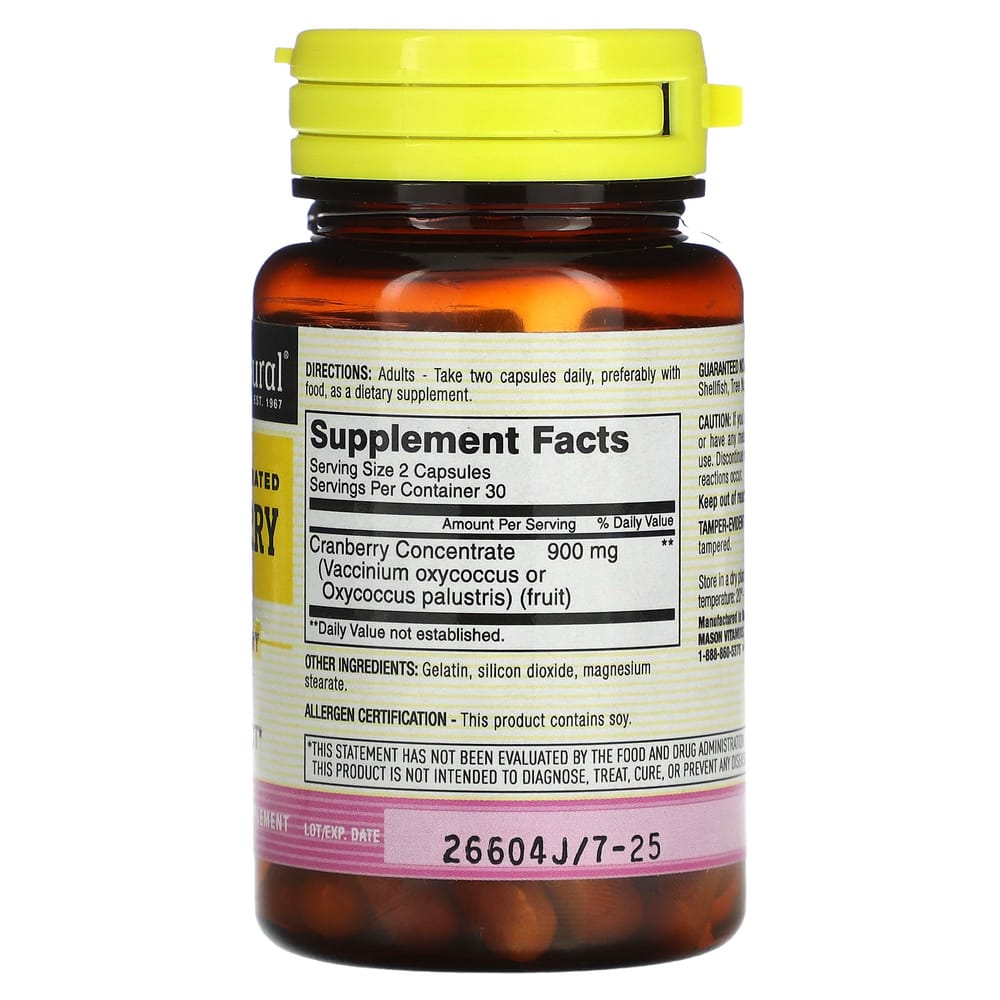 Mason Natural High Potency Cranberry Capsules, 60 Count