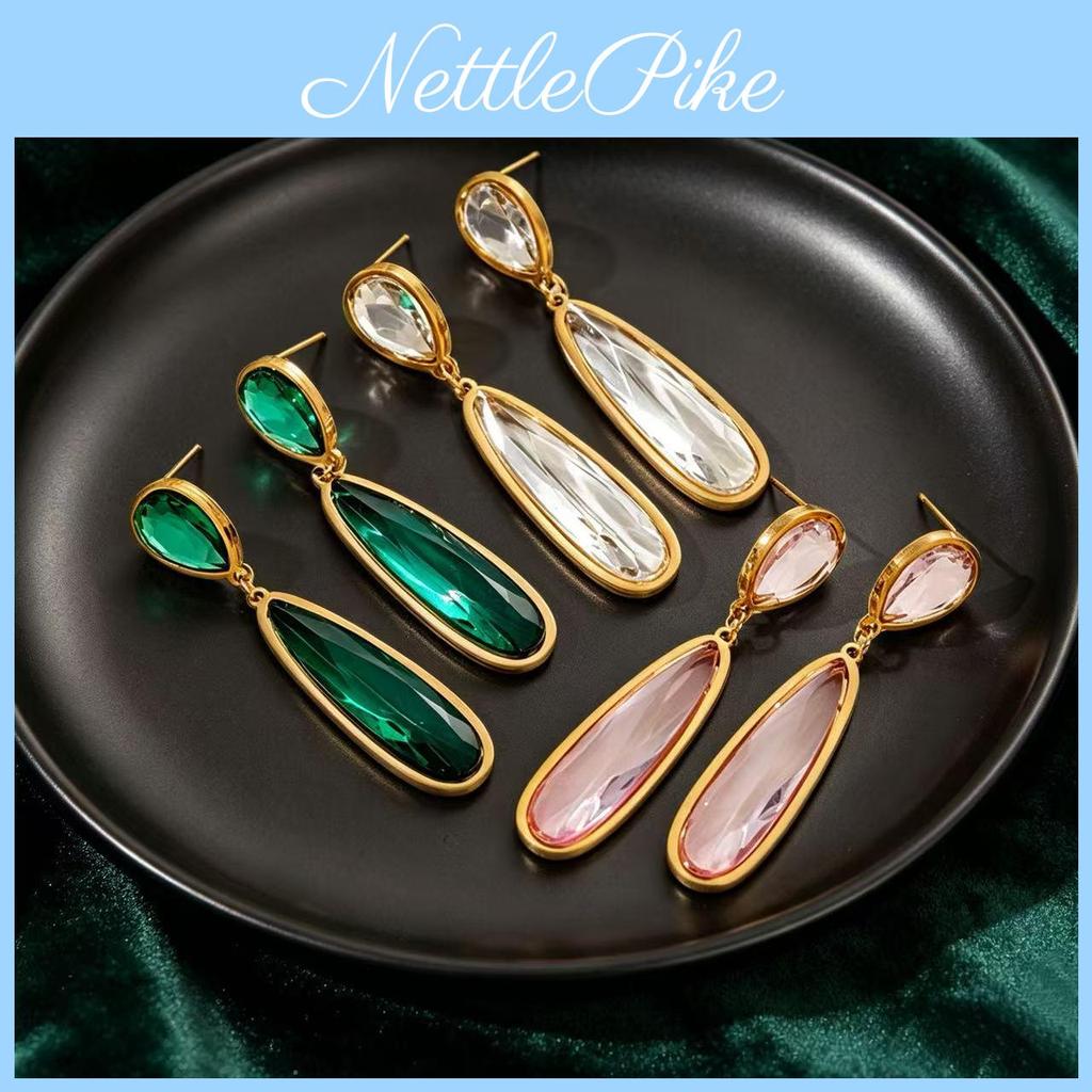 Vintage Palace Style Drop Earrings With Geometric Waterdrop Design For Womens Fashion Accessories