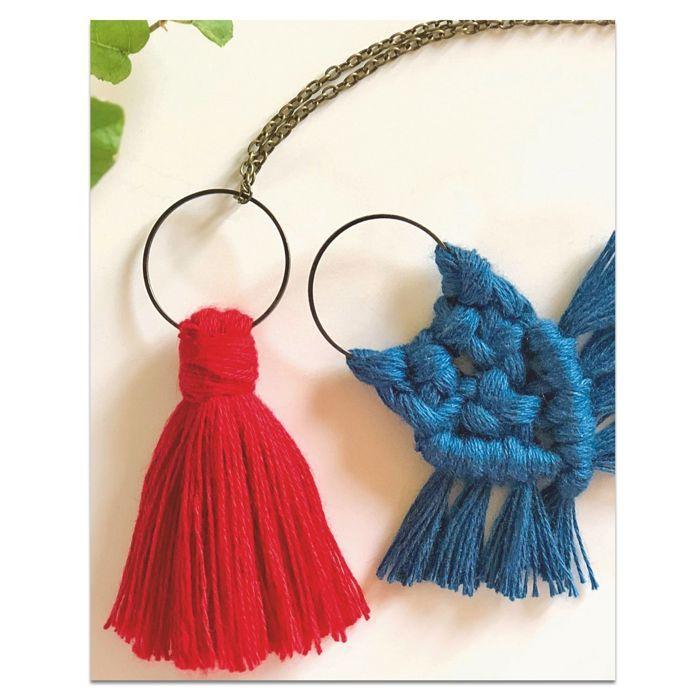 French Kits Sewing Kit - Knots &; Pompom - Medium Level - 6 Pieces - Blue