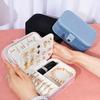 Minimalist Double Layer Jewelry Storage Box With Pu Leather For Home Organization