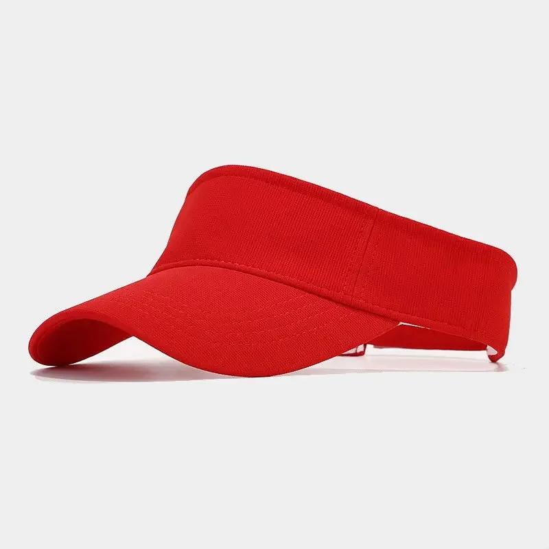 

Spring Cotton Solid Visors Baseball Cap Adjustable Sun Cap For Men and Women 03 56-60cm wear красный