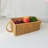 Plastic Rattan Finishing Basket for Desk Organization Desktop Small Item Organizer Portable Kitchen Storage Bin