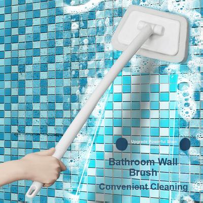 Removable Long Handle Bathtub Brush Multi-Functional Wall Tile Brush Window Glass Sponge Cleaning Scrubber for Stain Removal and Cleaning