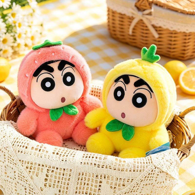 Crayon Shinchan Fruit Plush Toy Pineapple Strawberry Avocado Soft Stuffed Doll For Kids