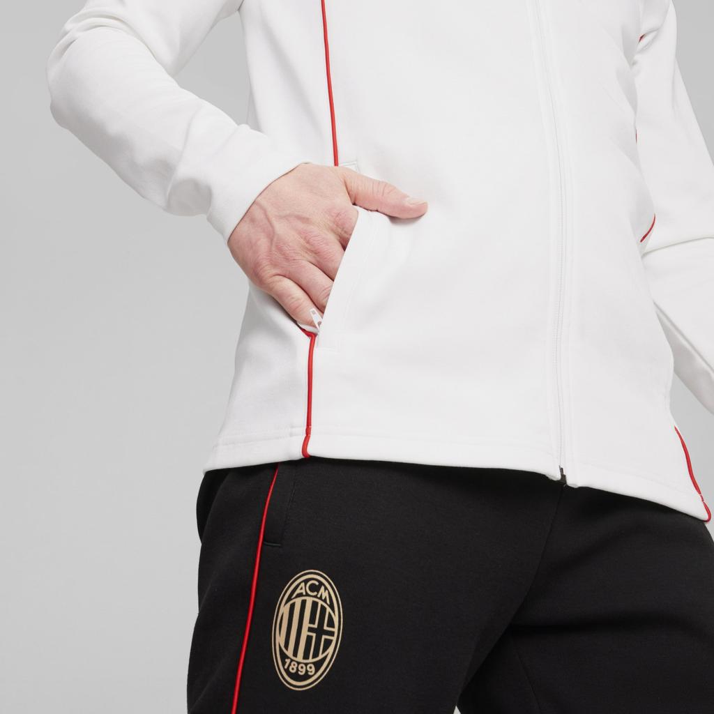 Puma AC Mailand Fußballverein Saison 2024/25 Lässiges Trainings-Warm-up Lockere Sportjacke Herrenjacke Weiß 777659-07