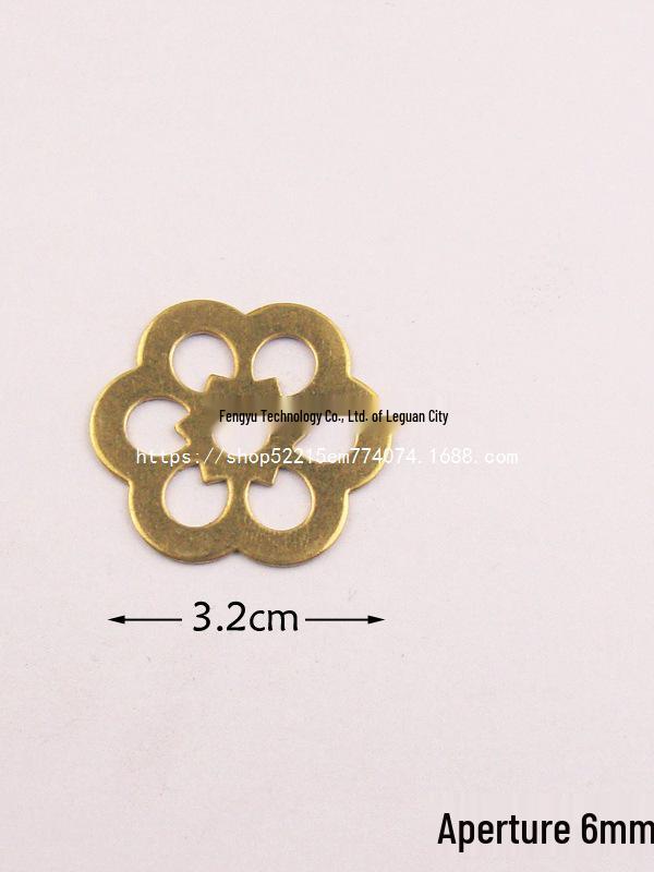 Antique Chinese Copper Plum Blossom Pull Handle and Gasket for Furniture Decoration