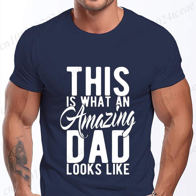 Mens Street T Shirt Best Dad Ever for Amazing Dad Funny Fathers Day Tees Summer Classic Men's T-shirt Street Oversized Clothing