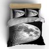 Moon Crater Print Design Bedding Duvet Cover Set  (1*Duvet Cover 2*Pillowcases, Without Duvet Insert)