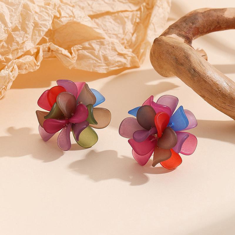 

Свежие летние серьги с объемными цветами ручной работы Серьги Аксессуары