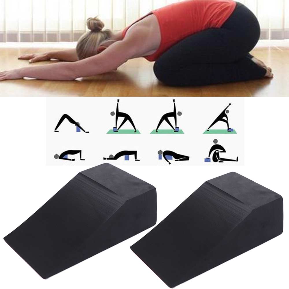 1 pair High Density EVA Gym Blocks Multi-Functional Lightweight Yoga Wedge  Fitness