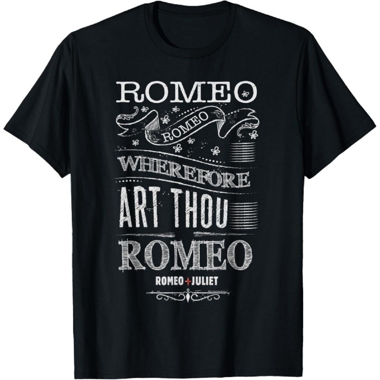 

Romeo + Juliet 1996 Movie Wherefore Art Thou Romeo Quote T-Shirt XXXXXL чёрный