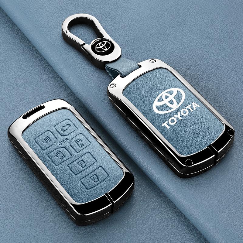 Alloy Leather Car Smart Remote Key Case Cover Bag For Toyota Sienna Se Tacom 2015 2016 2017 2018 2019 2020 Keychain Accessories