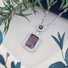 Necklace Women's European and American Fashion Hot Sale Rectangular Round Micro-inlaid Zircon Temperament Collarbone Chain High-end Accessories