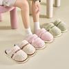 Autumn and winter cotton slippers couple indoor home simple and comfortable non-slip warm soft velvet cotton mop men and women