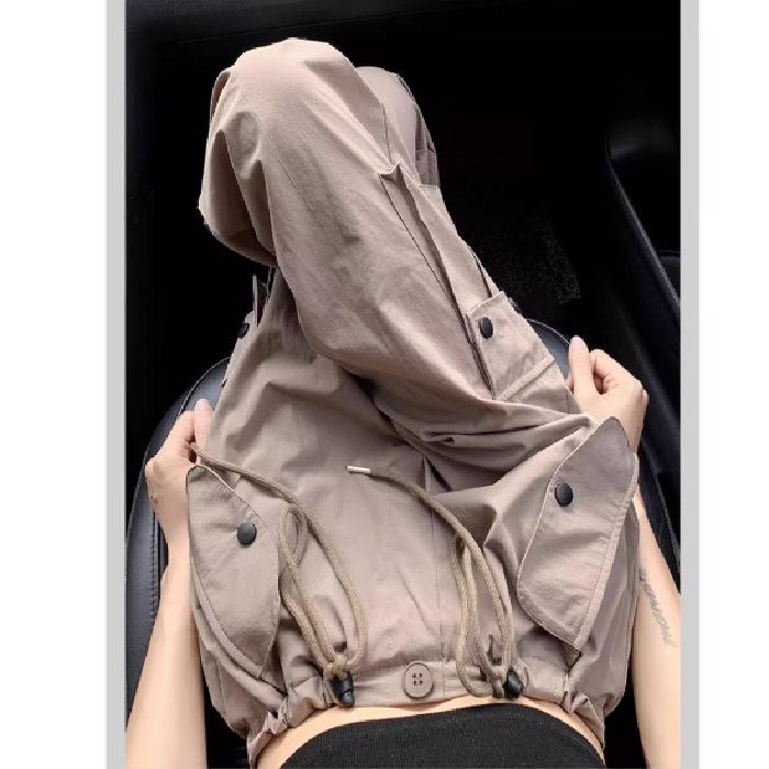 Women's High Rise Wide Leg Cargo Pants Loose Fit Quick Dry Streetwear Drawstring Multi Pocket Casual Dance Trousers 2026 Summer Sport Pants