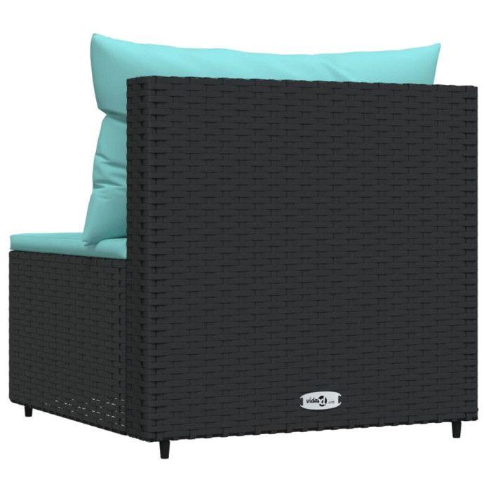 VidaXL Garden Center Sofa with Cushions Black Wicker, Sofa, Garden Sofa, Sectional Center Sofa, 319801