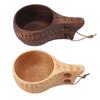 350ML Wooden Cup with Handle Portable Multifunctional Wood Mug Drinking Cup for Coffee Tea Milk Beve