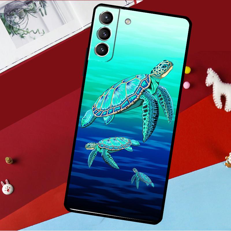 Sea Turtle Turquoise Oceanlife Case For Samsung Galaxy S23 Ultra S22 S21 S20 FE S8 S9 S10 Plus Note 10 20 Back Cover Shell