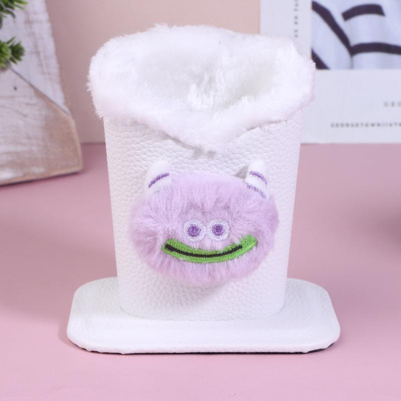 

1Pc Plush Lined Glasses Case Cute Animal Design Faux Leather Ideal For Desk Or Bedside Table Protects Glasses And Pens