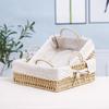 Woven Desktop Storage Basket for Cosmetics, Snacks, Keys, and Books