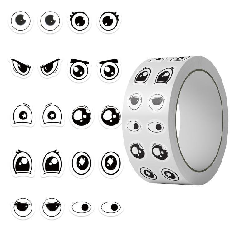 

500Pcs Fun Eye Pattern Wrapping Label for Packaging Decorative Sticker for Seal Envelope Journal Album Scrapbooking 1