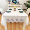 White Transparent Sagging PVC Rectangle Table Mat Plastic Thin Soft Glass Tablecloth Waterproof Table Protection LaceTable Cloth
