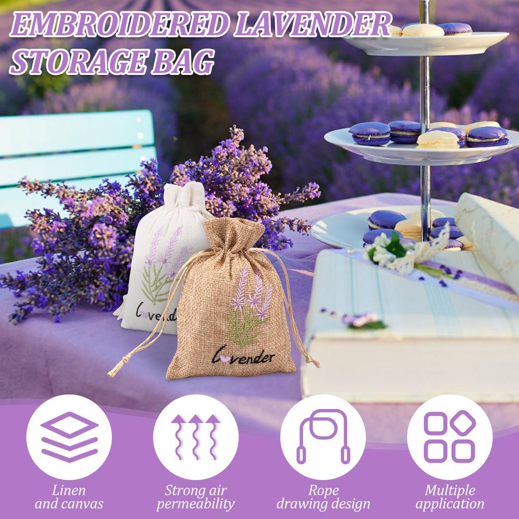 16Pcs Linen Drawstring Bag Portable Breathable Vanilla Spice Bag 10x14 CM Multi-purpose Jewelry Herb Wedding Gift Storage Bags