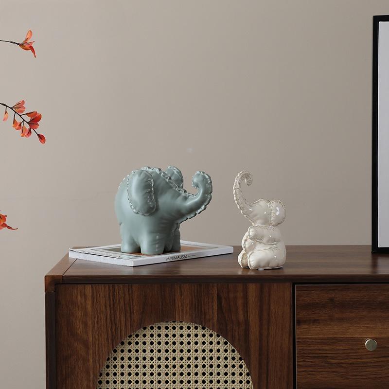 Ceramic Handicrafts Simulation Animal Sculpture Abstract Elephant Figurine Abstract Bubble Home Decoration Accessories