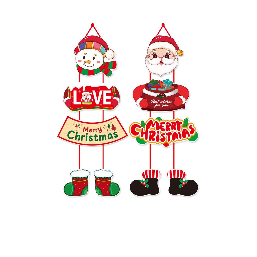 Exclusive Christmas Door Hanger Decorations: Santa Claus, Snowman, and Festive Props