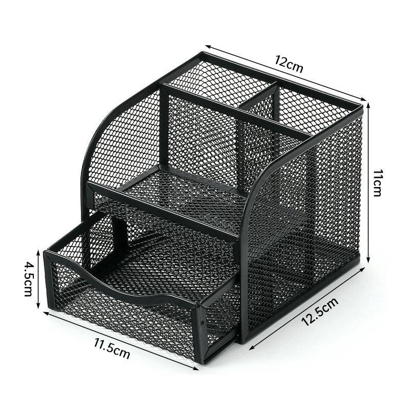 Creative Iron Large-capacity Pen Container Office Desktop Multifunctional Organizer Student Desktop Metal Storage Pen Container