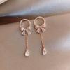 Korean Fashion Rhinestone Crystal Bow Stud Earrings