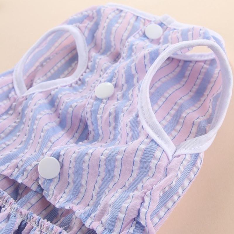 Puppy vertical striped butterfly skirt summer Pet dog skirt princess dog wedding dress cat skirt Shih Tzu dog clothes