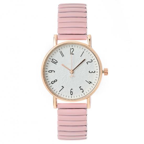 Women's Fashion Simple Digital Design Quartz Watch Casual Stainless Steel Stretch Buckleless Strap Ladies Clock Dress Watches