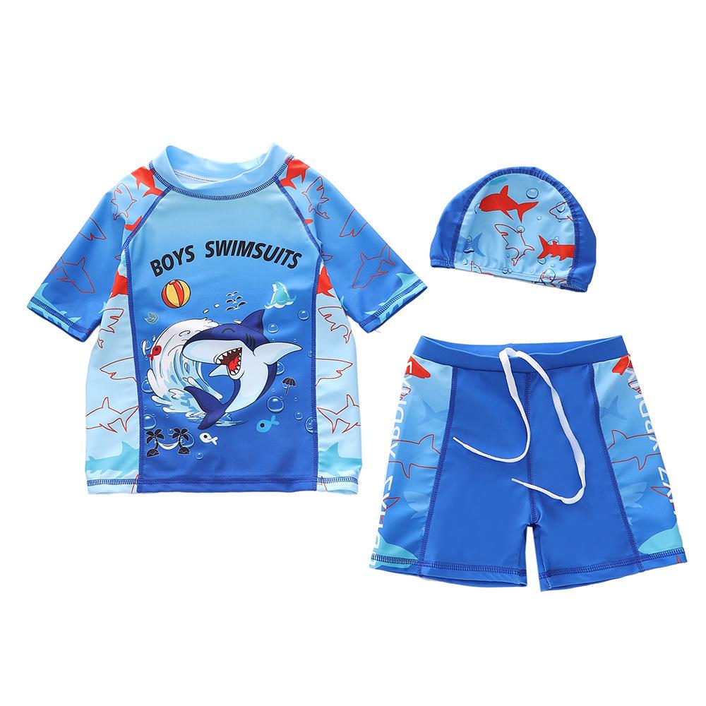 New Dinosaur & Shark Toddler Boys' Three-Piece Swimsuit Set