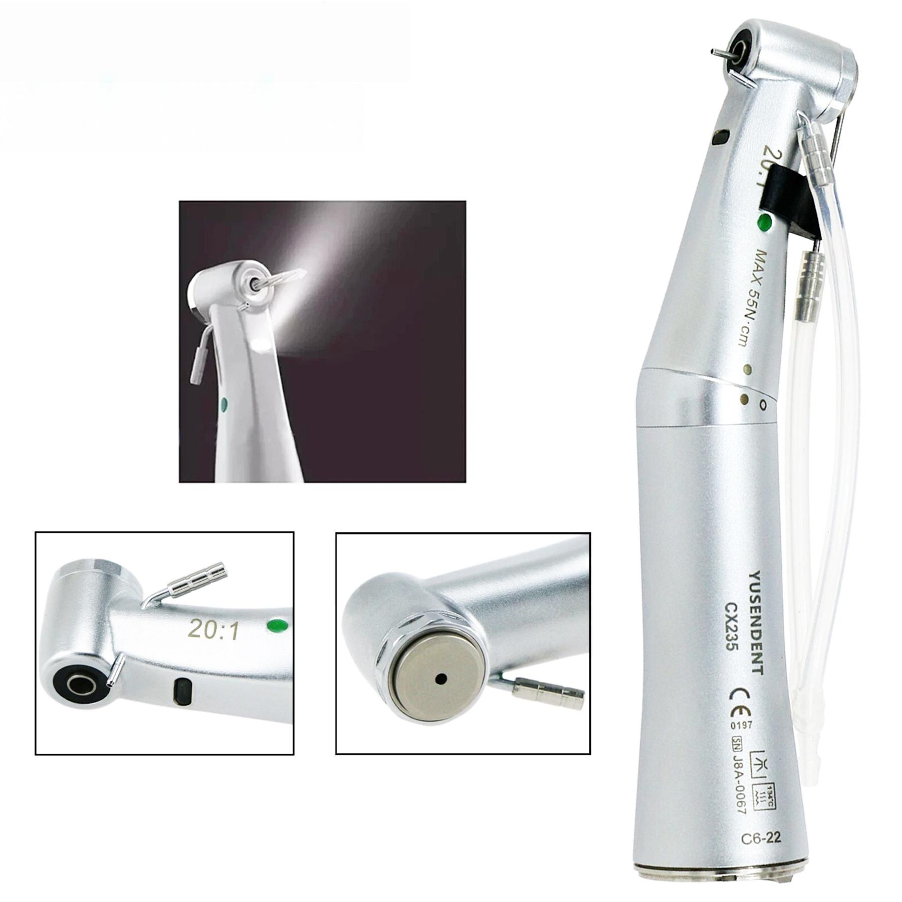 

COXO YUSENDENT 20:1 Имплантологический наконечник Стоматологический хирургический угловой наконечник Фиброоптический CX235 C6-22 Совместимый NSK Ti-Max серебряный